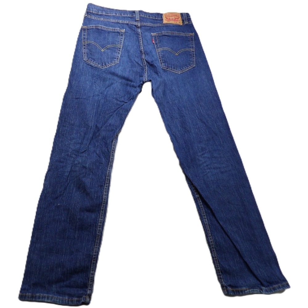 Levi's 505 Jeans Men 36x32 Blue Regular Fit Denim Straight Leg Cotton Blend Logo